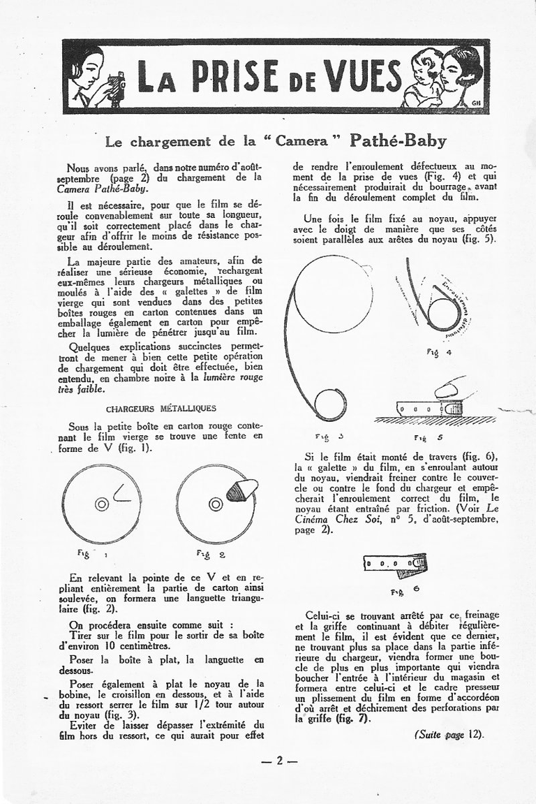 Le chargement de la caméra Pathé-Baby - janvier 1927 - Le Cinéma Chez Soi -  page 1