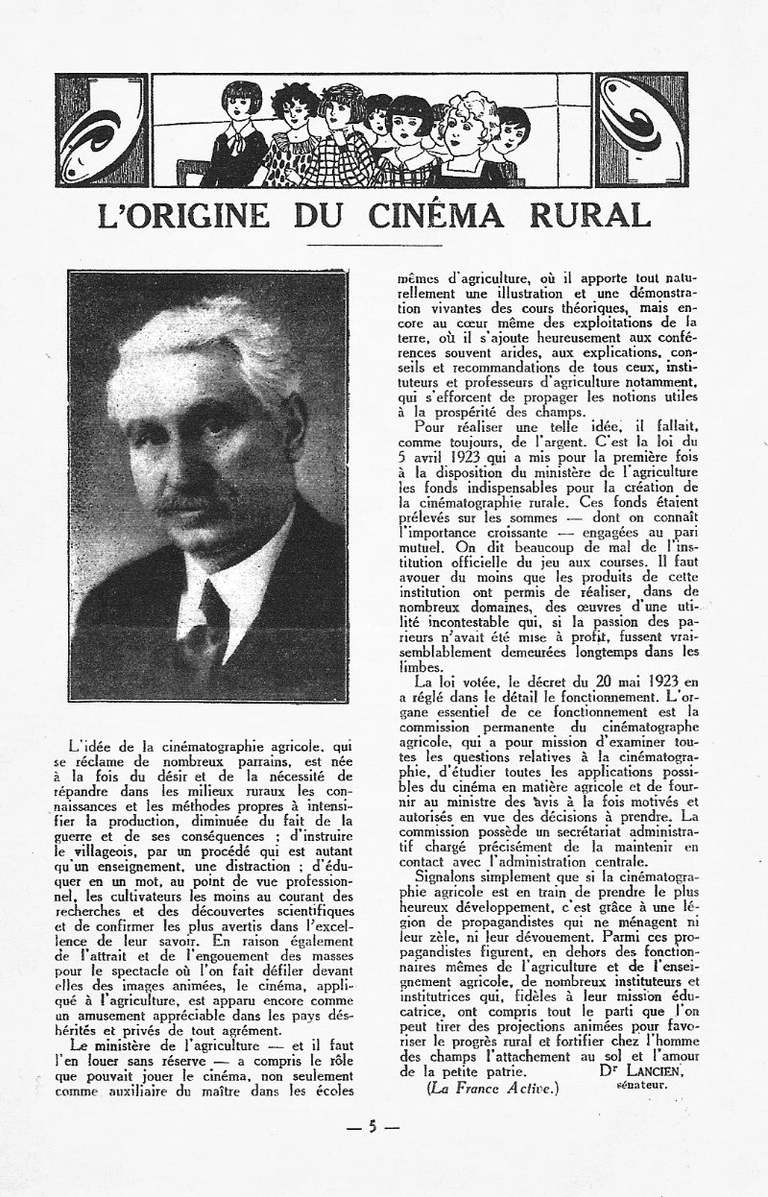 L'origine du cinéma rural - mars 1927 - Le Cinéma Chez Soi