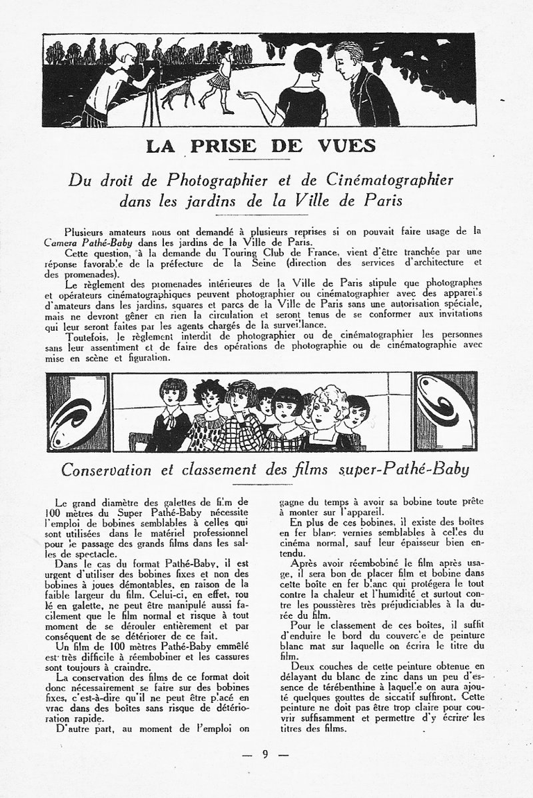 Conservation et classement des films Super Pathé-Baby - avril-mai 1927 - Le Cinéma Chez Soi