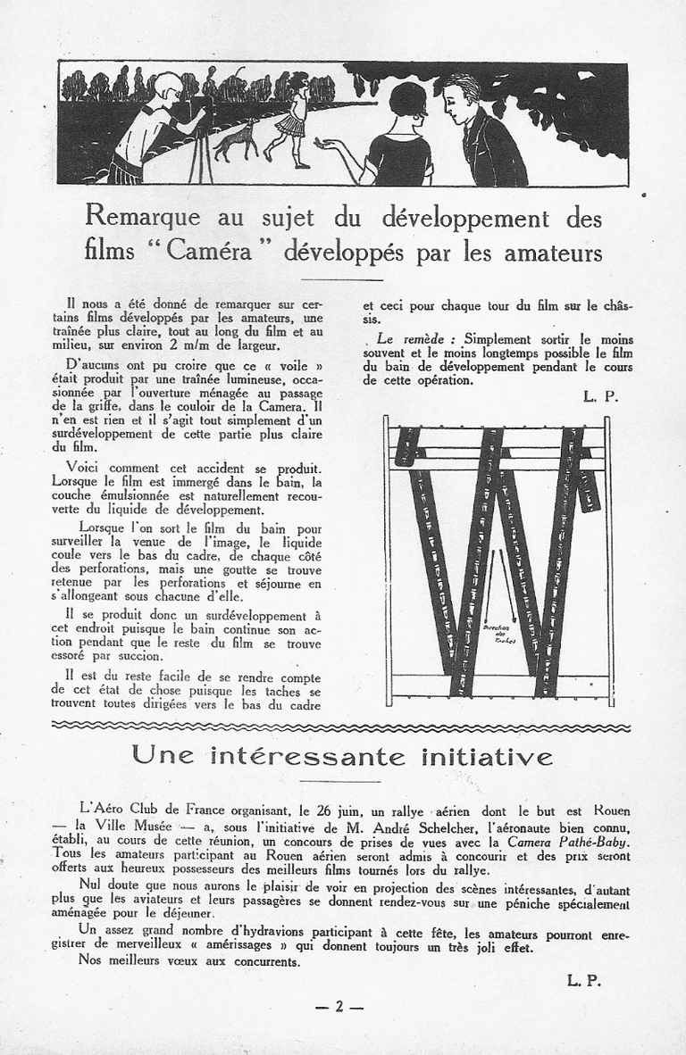 Remarque au sujet du développement des Caméra développés par les amateurs - juin-juillet 1927 - Le Cinéma Chez Soi