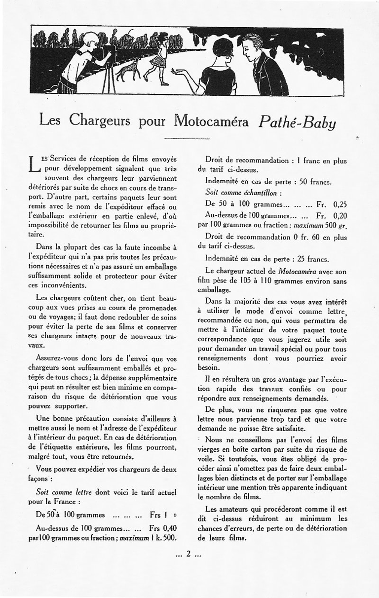 Les chargeurs pour Motocaméra Pathé-Baby - juin-juillet 1930 - Le Cinéma Chez Soi