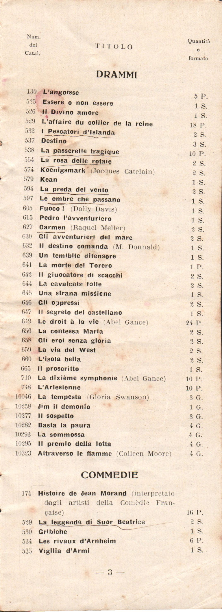 Catalogue Pathé-Baby italien - 1930