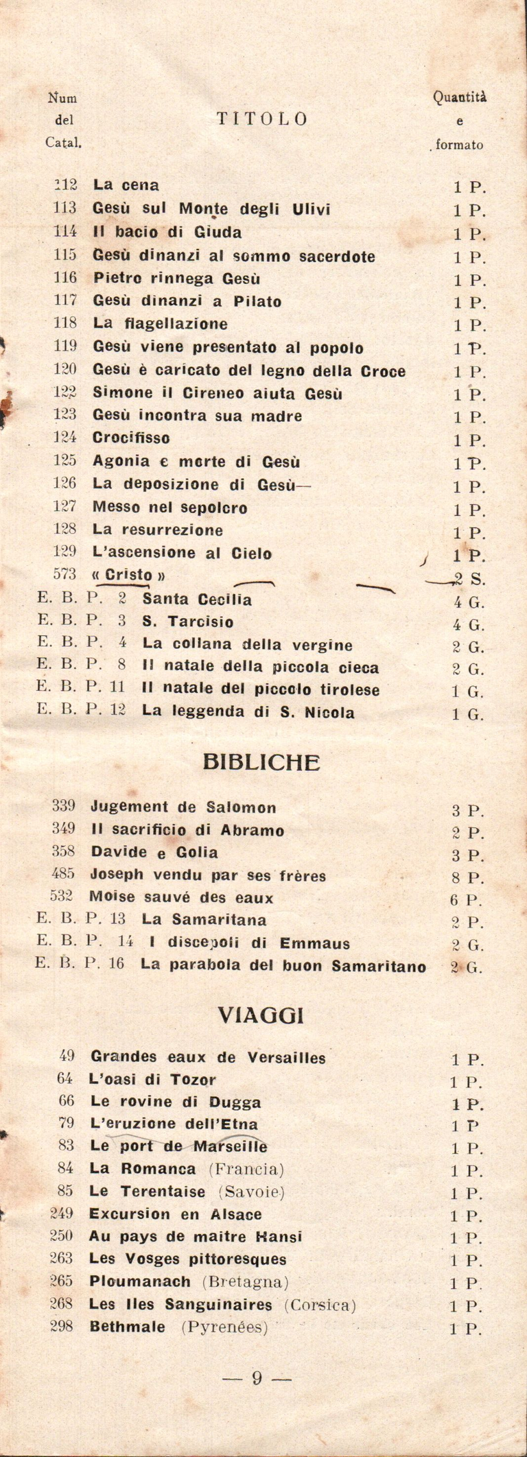 Catalogue Pathé-Baby italien - 1930
