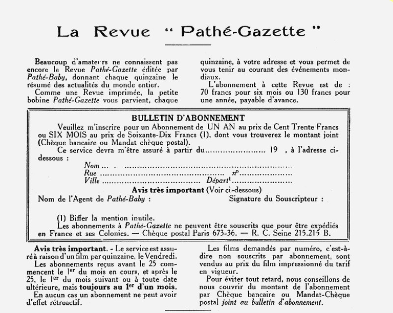 La Revue Pathé-Gazette - janvier 1931 - Le Cinéma Chez Soi