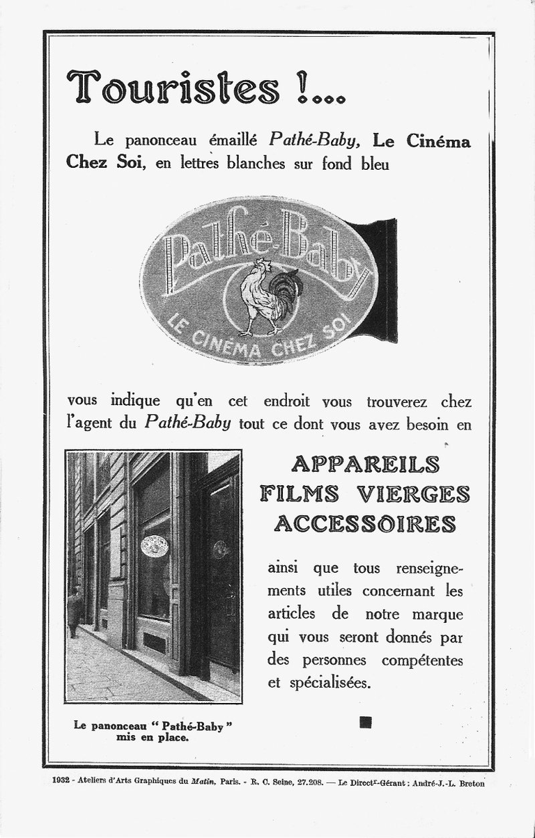 Touristes - juin-juillet 1932 - Le Cinéma Chez Soi