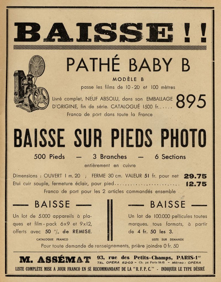 Projecteur Pathé-Baby B - 1937