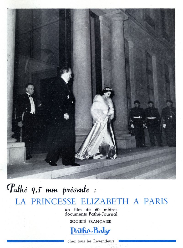 Film Pathé 9,5 mm S.M. La Princesse Elizabeth à Paris - 1948