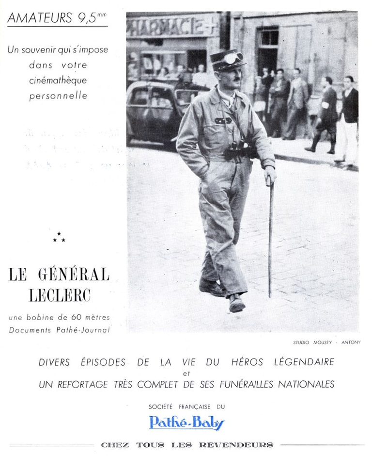 Film Pathé 9,5 mm Le Général Leclerc - 1948