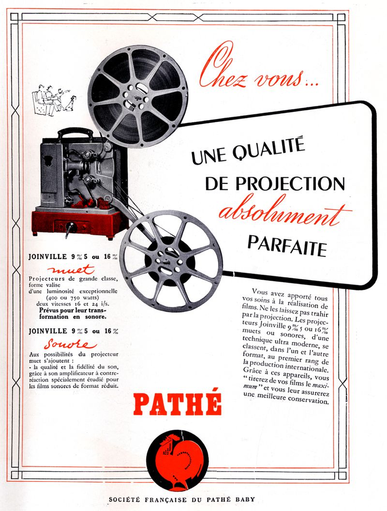 Projecteur Pathé Joinville muet ou sonore 9,5 mm ou 16 mm - 1950