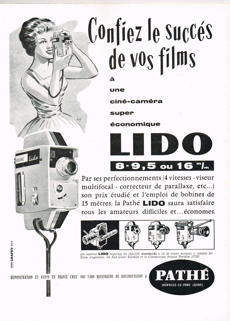 Caméras Pathé Lido 8 mm, 9,5 mm et 16 mm zoom Angénieux, SOM Berthiot Pan-Cinor, Cinémascope Benoist Berthiot Chrétien - mai 1959 - Photo-Cinéma