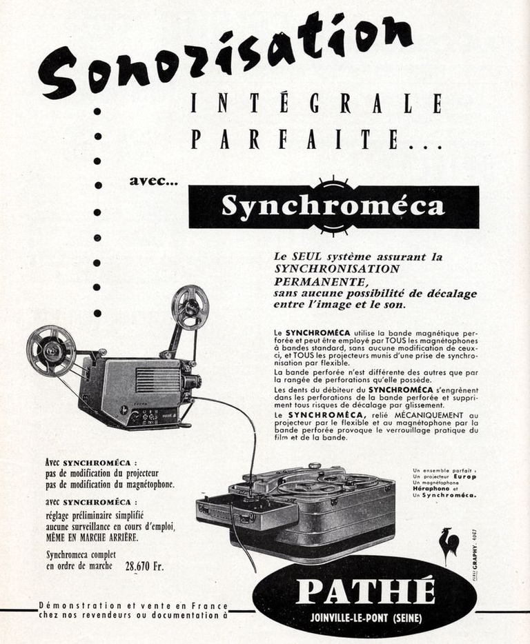 Projecteur Pathé europ 8 mm - Synchroméca - 1959