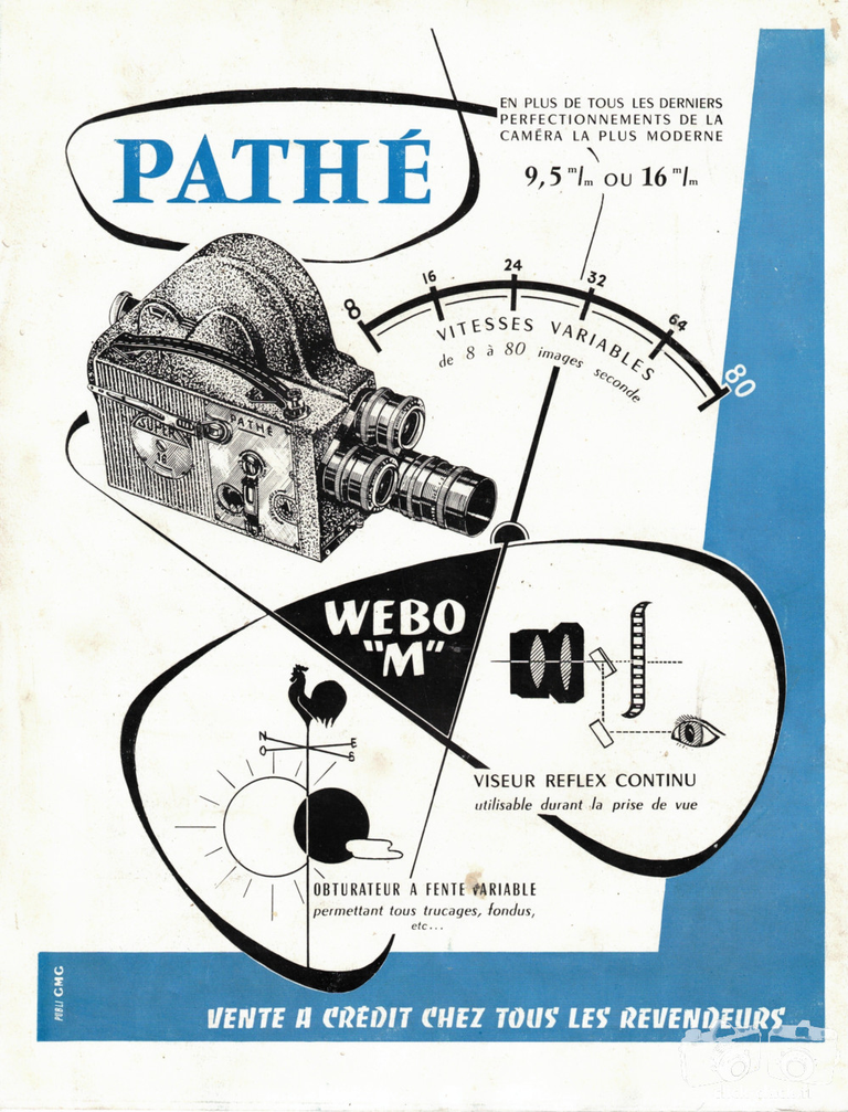 Pathé - Caméra Webo M 9,5 mm ou 16 mm - Pathé Ciné Revue nouvelle série n°8 - Printemps 1954
