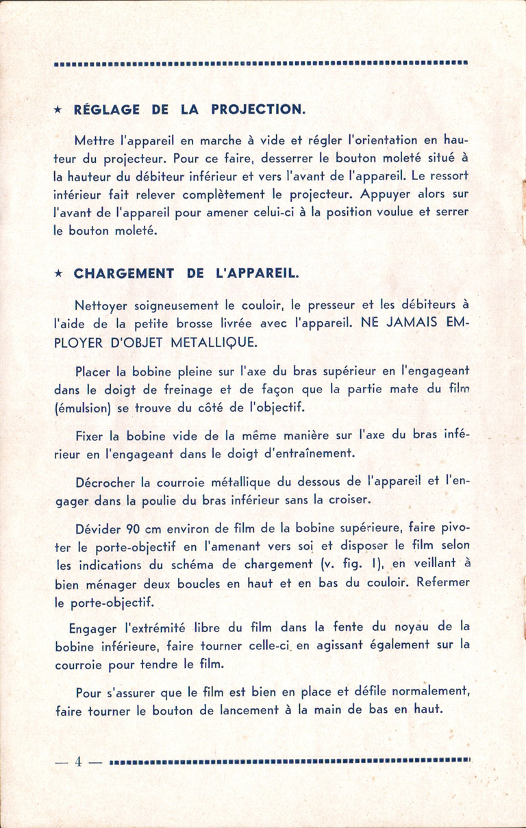 Projecteur Pathé-Baby 53 - Notice 00