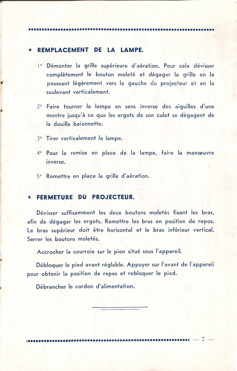 Projecteur Pathé-Baby 53 - Notice 00