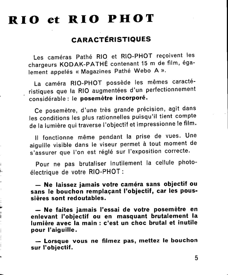 Rio Rio-Phot Notice - Ref 4.823-5-62