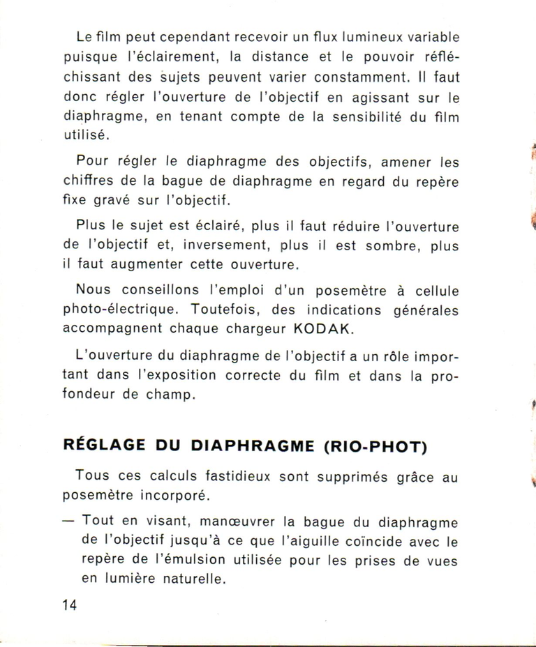 Rio Rio-Phot Notice - Ref 4.823-5-62