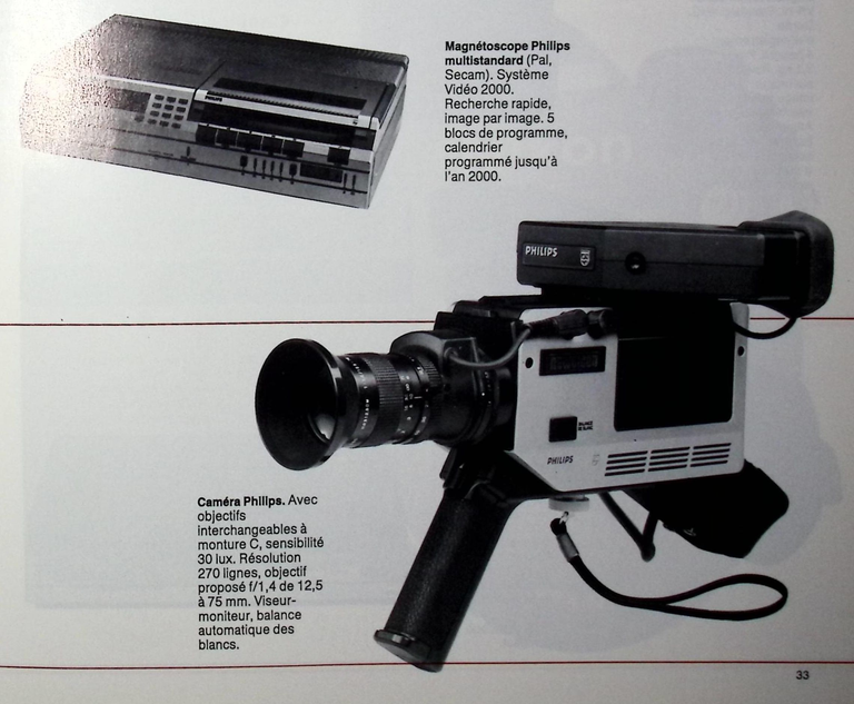Philips caméra vidéo et magnétoscope - Photo - octobre 1983