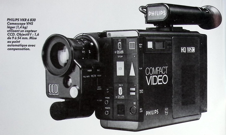 Philips caméscope VKR 6830 - Photo - octobre 1986
