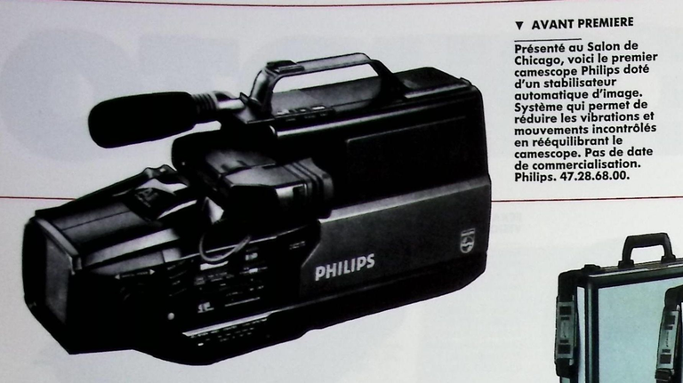 Philips caméscope stabilisé - Photo - octobre 1988