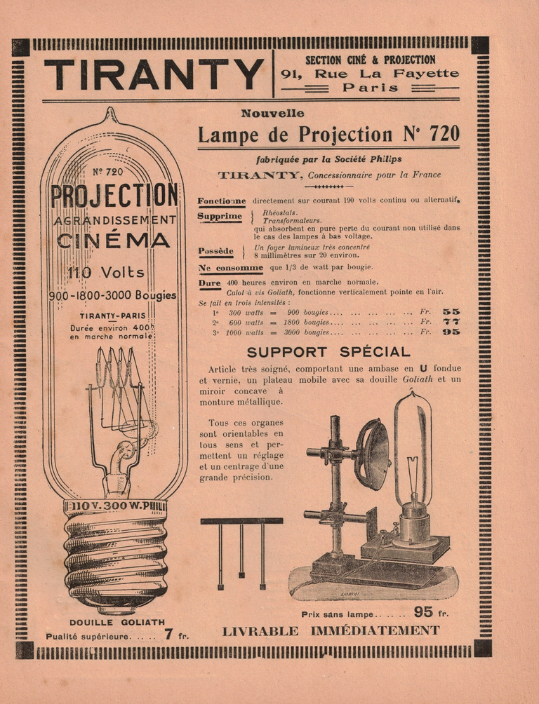 Philips - La revue française de photographie n°92 - Lampe de projection, support spécial - 15 octobre 1923