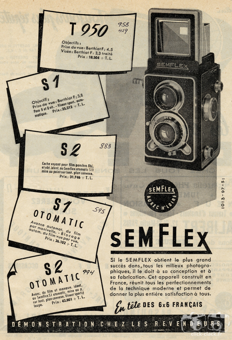 SEM - Semflex T950, Semflex S1, Semflex S2, Semflex S1 Otomatic, Semflex S2 Otomatic - 1951