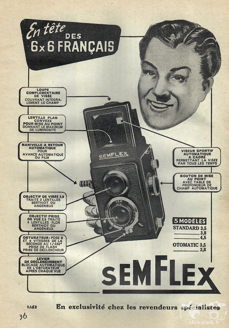 SEM - Semflex Standard 3,5, Semflex Standard 3,8, Semflex Standard 4,5, Semflex Otomatic 3,5, Semflex Otomatic 3,8 - janvier 1953