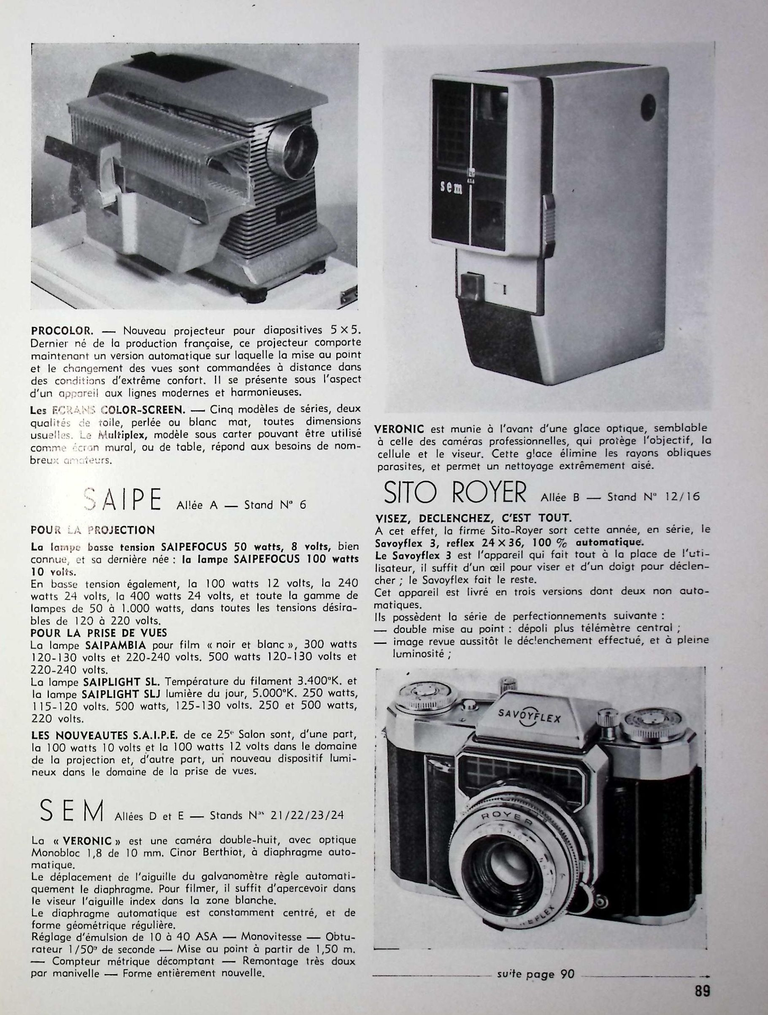 Pyral - Caméra Véronic - mars avril 1960 - Caméra huit n°15