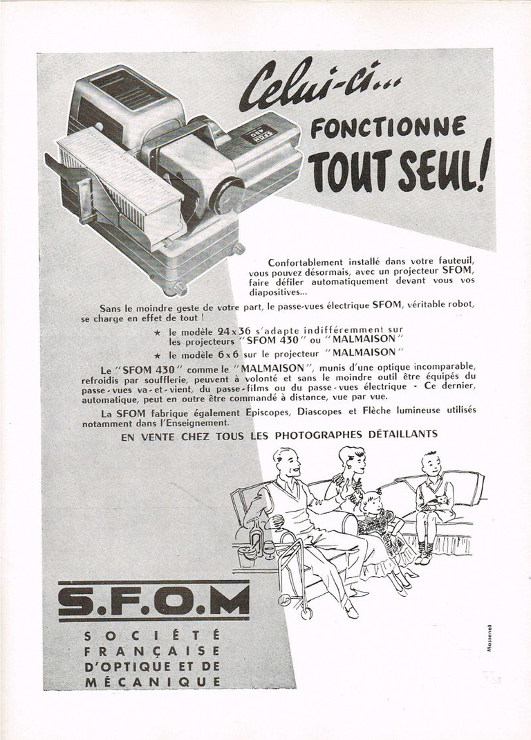 Projecteur SFOM - Photo Cinéma - octobre 1958
