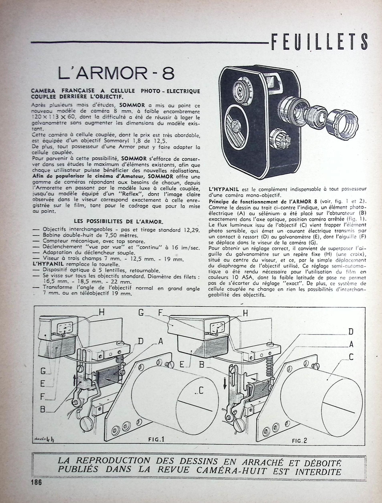 Sommor - Caméra Armor 8, Objectif Hypanil - novembre décembre 1959 - Caméra huit n°13