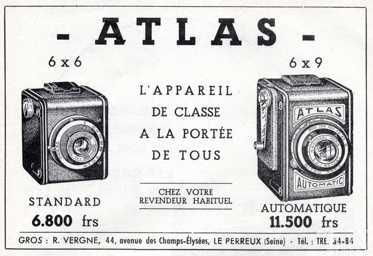Vergne - Atlas 6x6 Standard, Atlas 6x9 Automatique - 1951