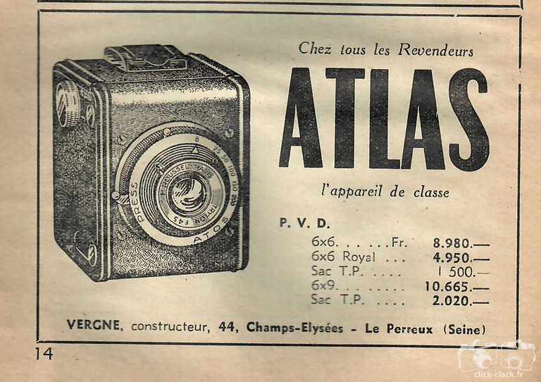 Vergne - Atlas 6x6, Atlas 6x6 Royal, Atlas 6x9 - juillet 1952