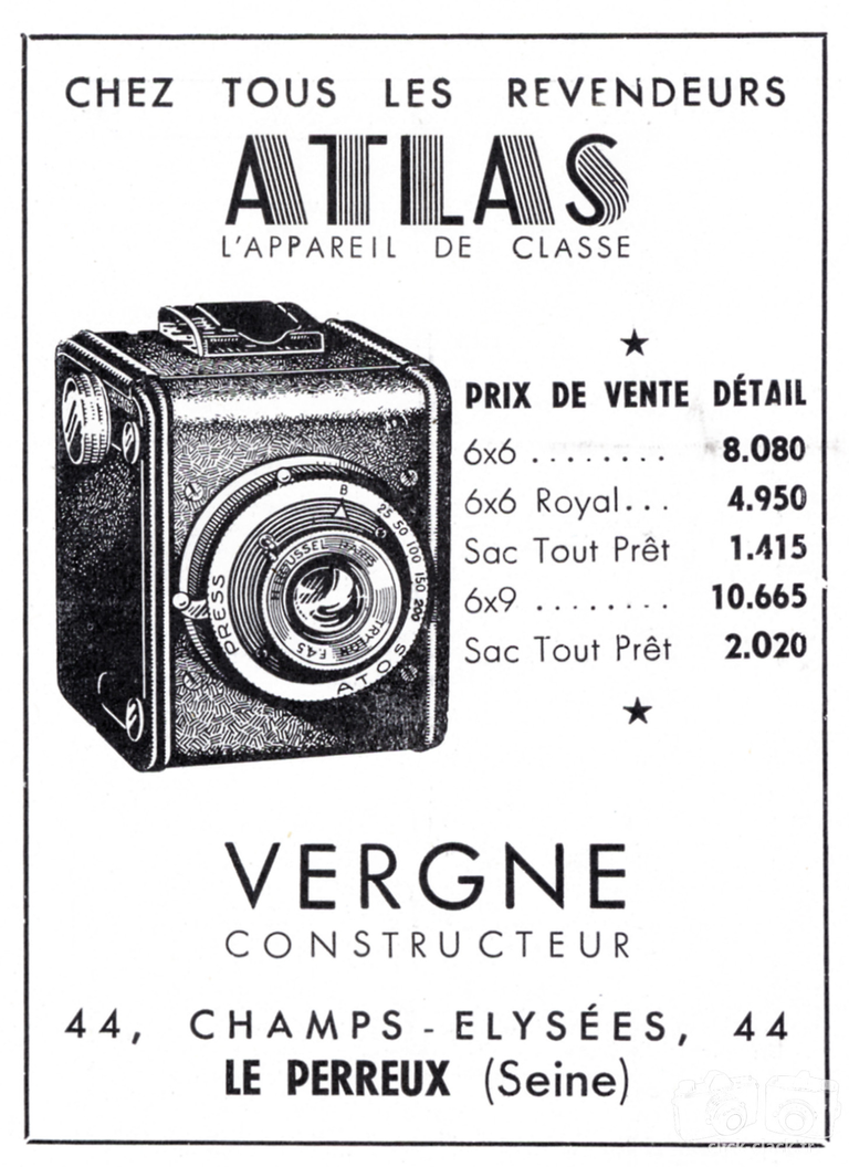 Vergne - Atlas 6x6, Atlas 6x6 Royal, Atlas 6x9 - 1952