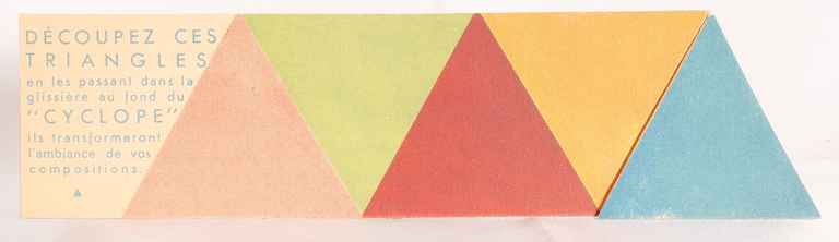 Le Cyclope clair, les triangles à découper pour faire un fond coloré