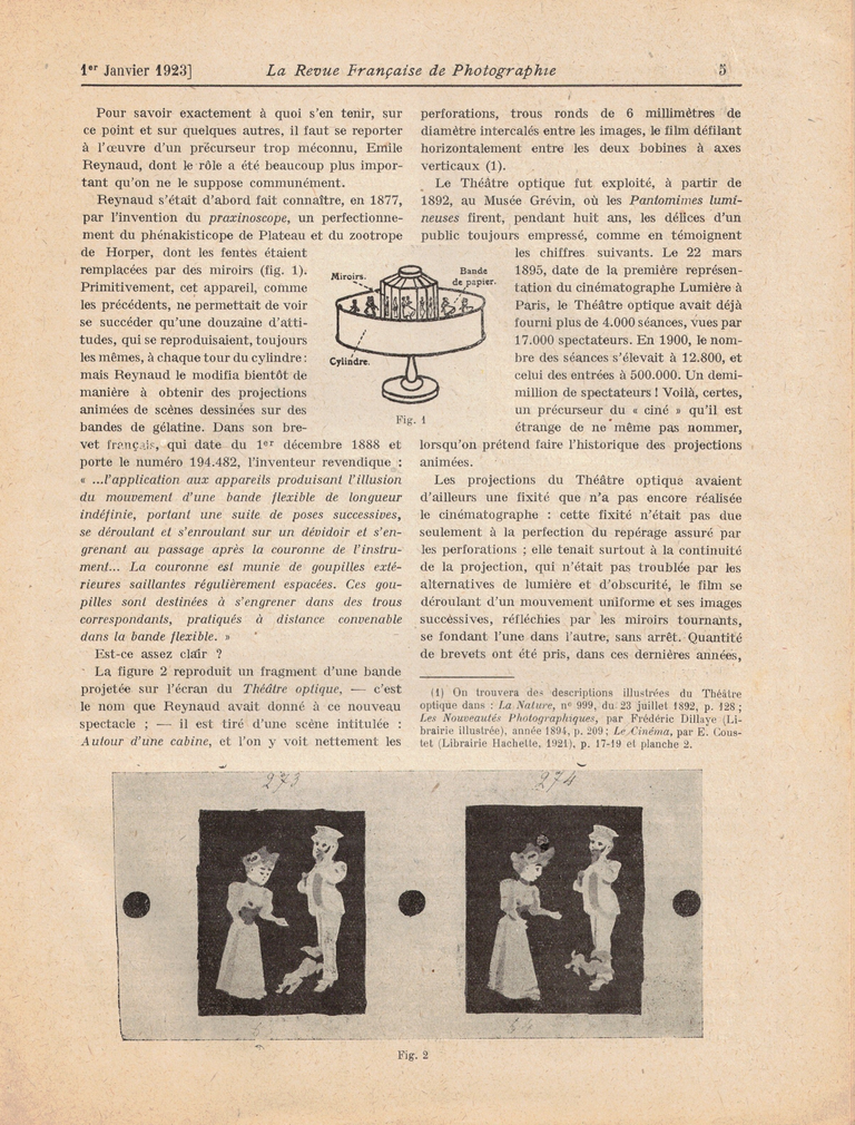 Le théâtre optique d'Emile Reynaud - La revue française de photographie n°73 - 01 janvier 1923 - page 2