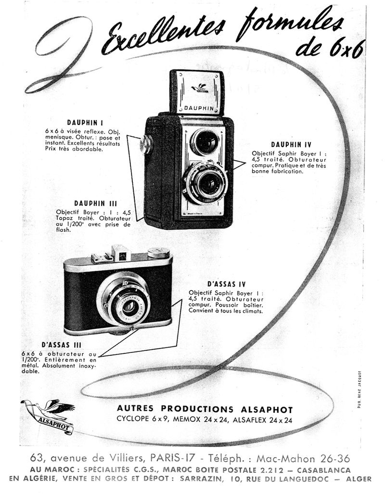 Alsaphot - Le Dauphin I, Le Dauphin III, Le Dauphin IV, Le D'Assas III, Le D'Assas IV, Le Cyclope, Le Memox, l'Alsaflex - 5 novembre 1952 - Le Photographe