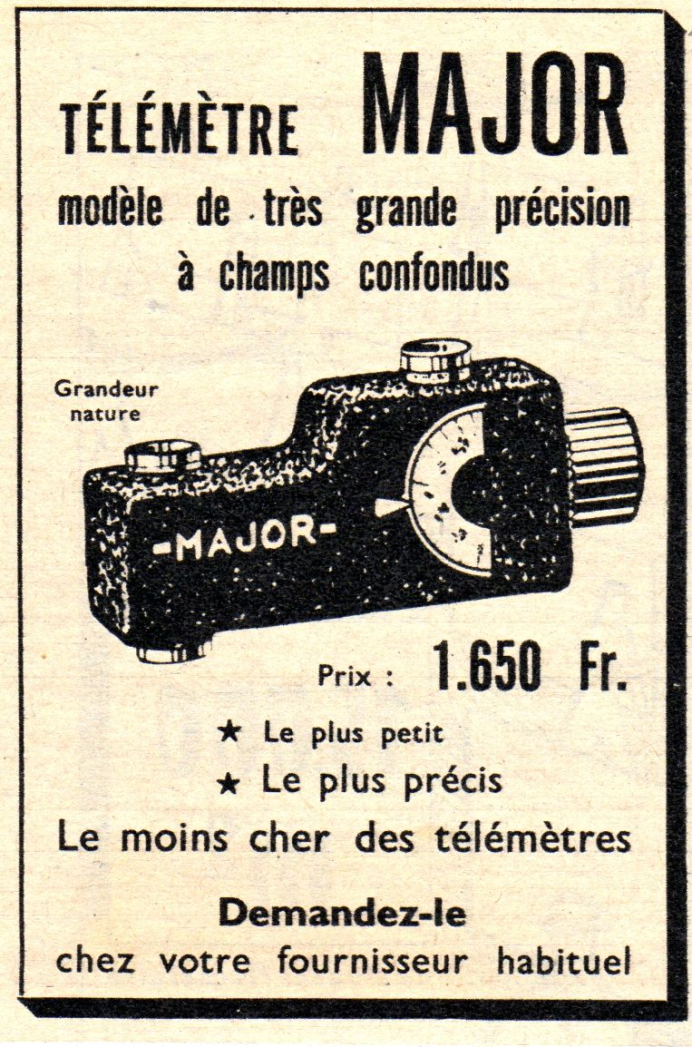 Alsaphot - Le Télémètre Major - mai 1956 - Sciences & Vie