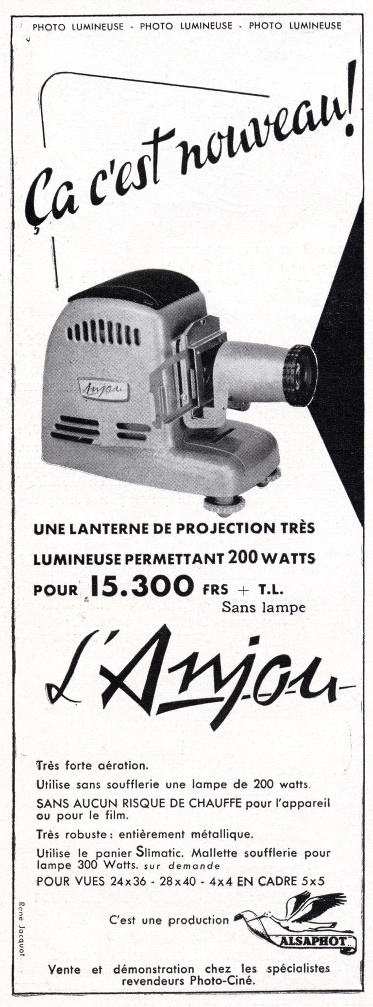 Alsaphot - L'Anjou - 1959