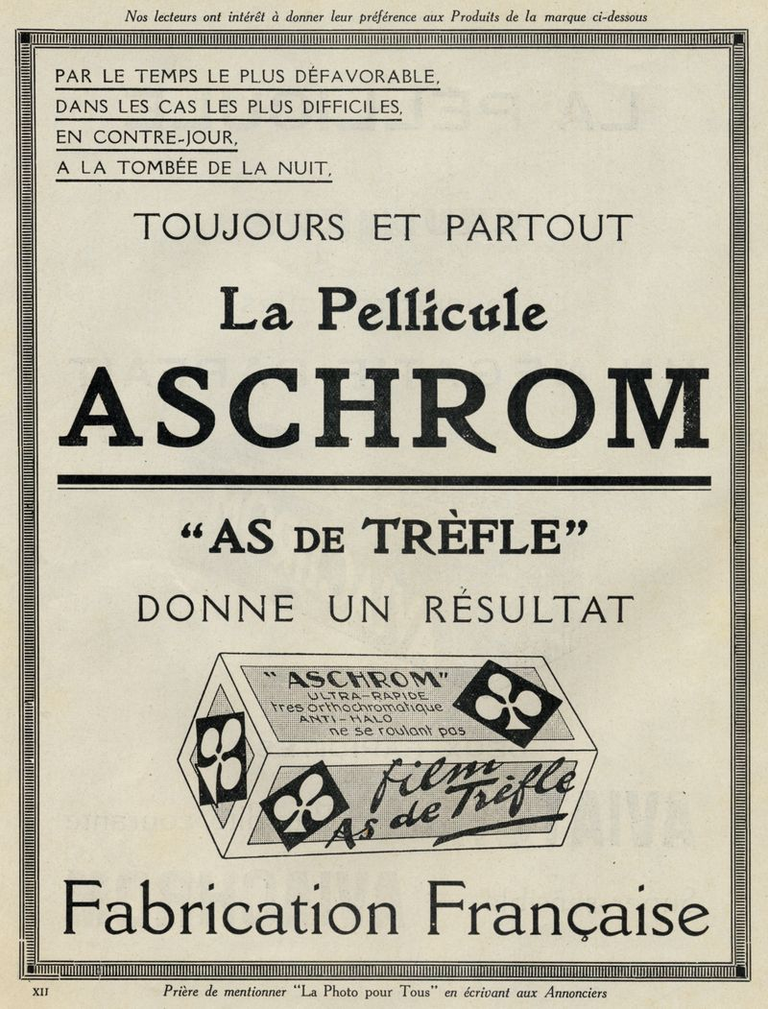 As de Trèfle - Pellicule Aschrom - 1933