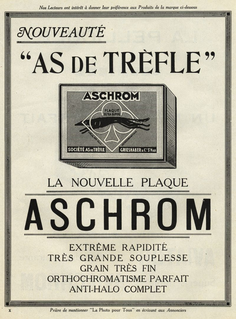 As de Trèfle - Plaque Aschrom - 1933