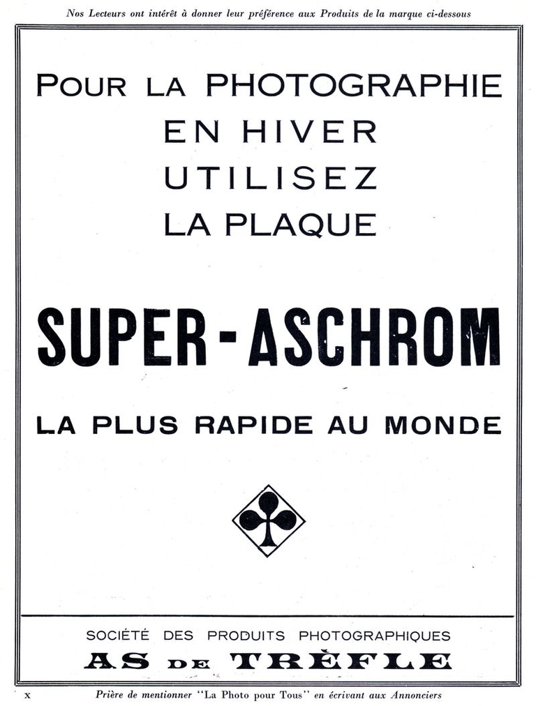 As de Trèfle - Plaque Super-Aschrom - 1936
