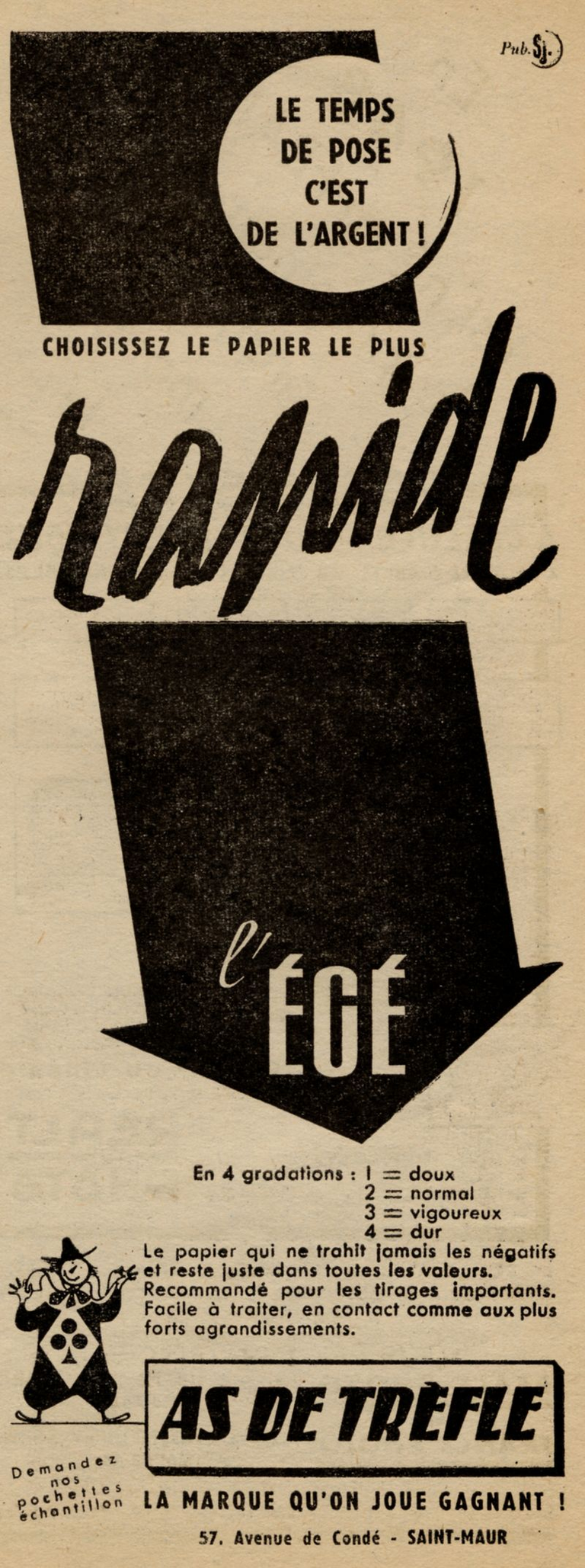 As de Trèfle - Papier Egé - 1949