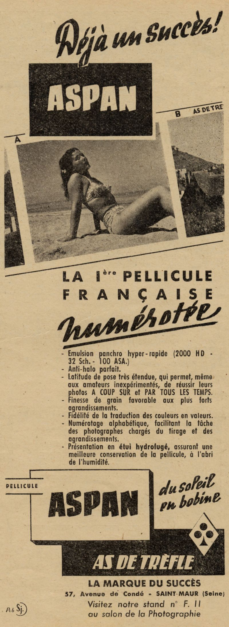 As de Trèfle - Pellicule Aspan - 1949