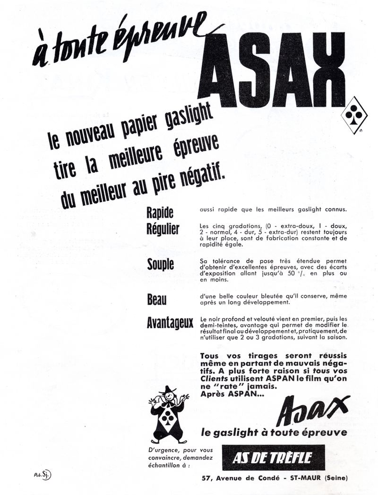 As de Trèfle - Papier Asax - 1950