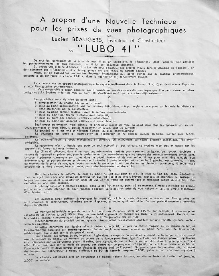 Beaugers - Notice du Lubo - page 1