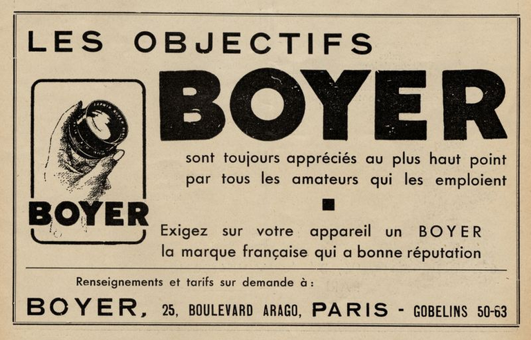 Boyer - objectifs - 1937