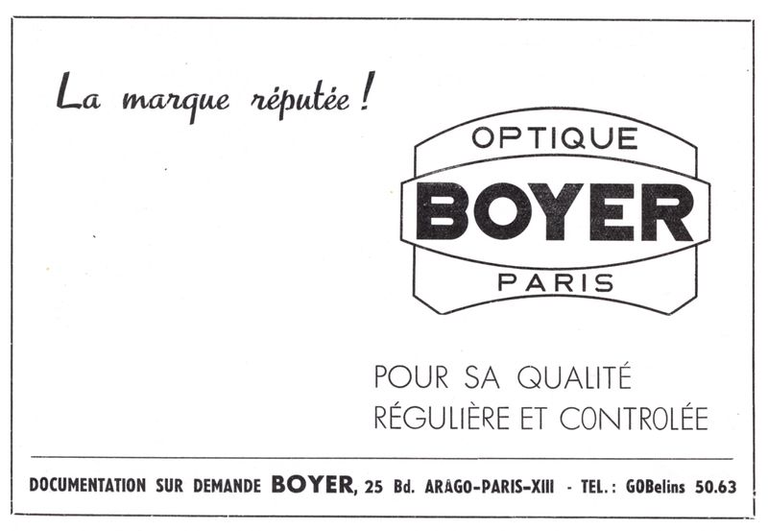 Boyer - objectifs - 1952