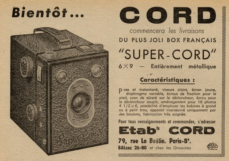 Cord - Super-Cord - janvier 1947 - Photo Cinéma