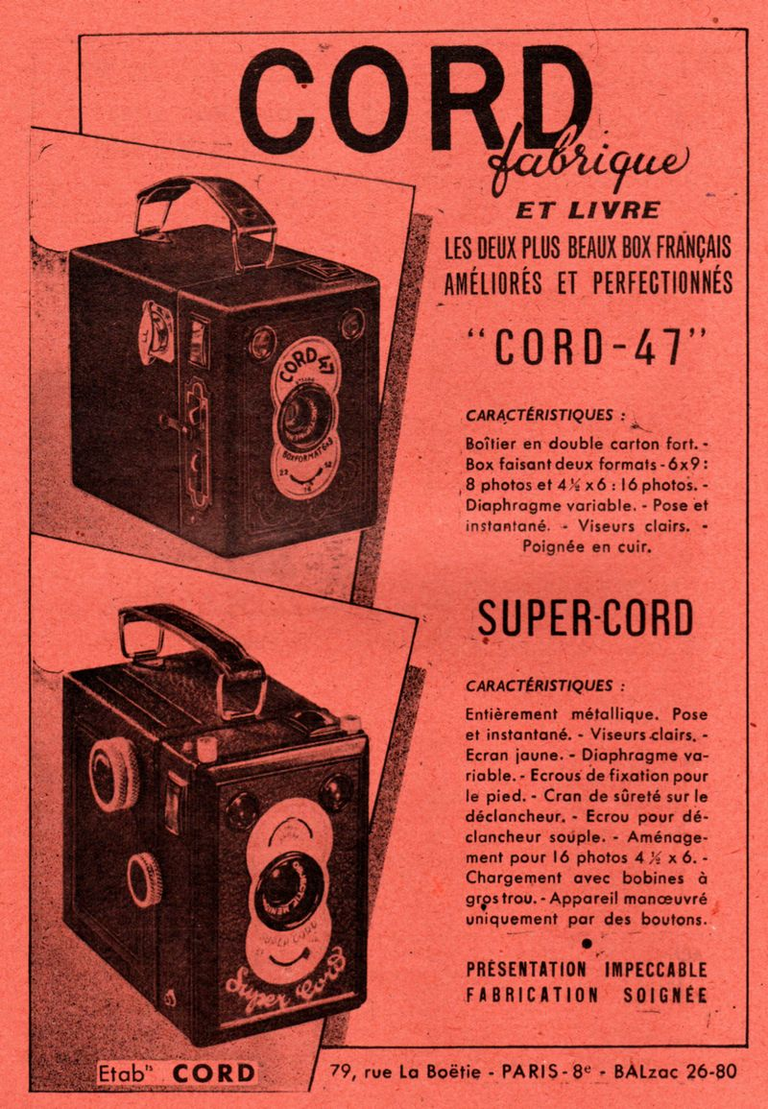 Cord - Cord 47, Super-Cord - avril 1948 - Photo Cinéma