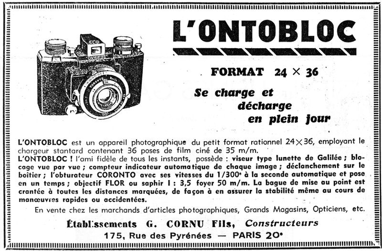Cornu - Ontobloc - janvier 1946 - Photo-Cinéma