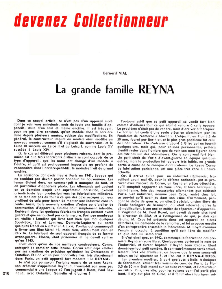 La grande famille des Reyna - Bernard Vial - avril 1973 - Photo-Ciné-Revue - page 1